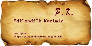 Püspök Kazimir névjegykártya